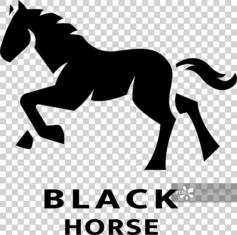 黑色马匹标志图片素材