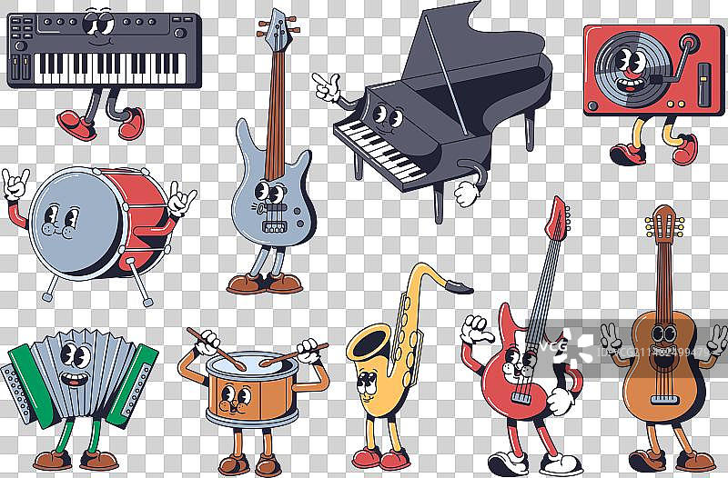 卡通乐器角色音乐图片素材
