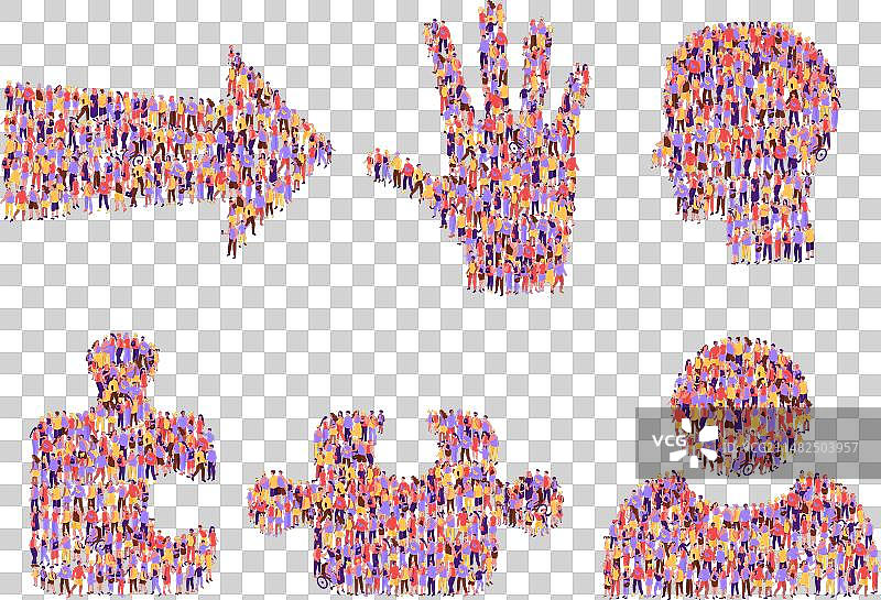 社会图标：人群构成社区图片素材