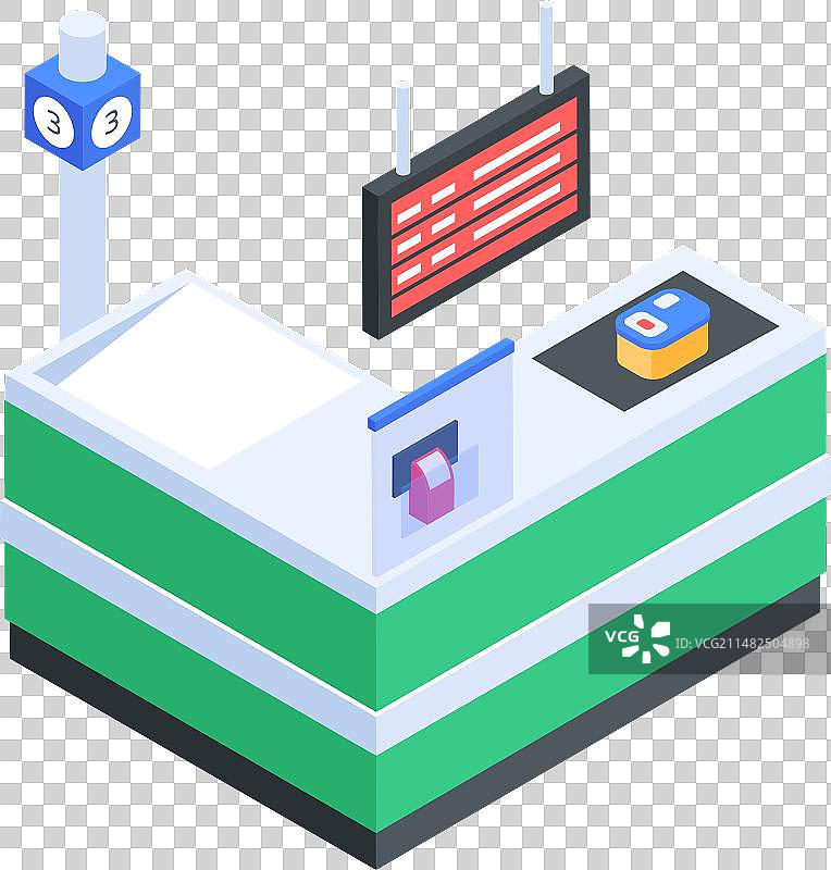 商店柜台2.5D图标图片素材