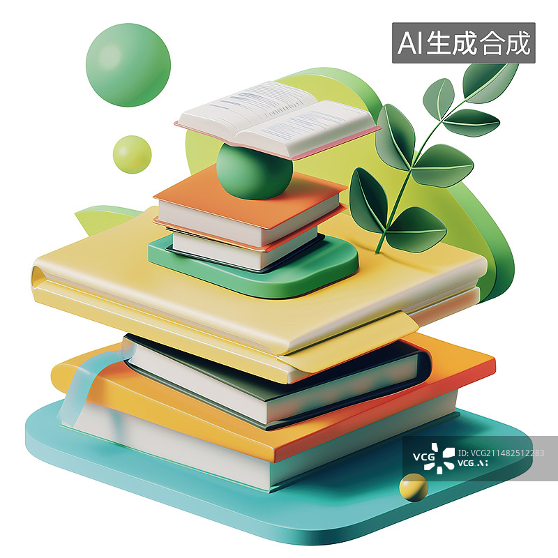 【AI数字艺术】书丛模型图片素材