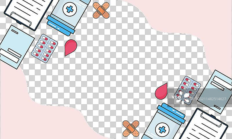 全国医生日手绘背景图片素材