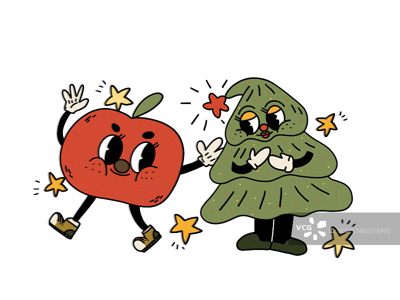 苹果和圣诞树图片素材