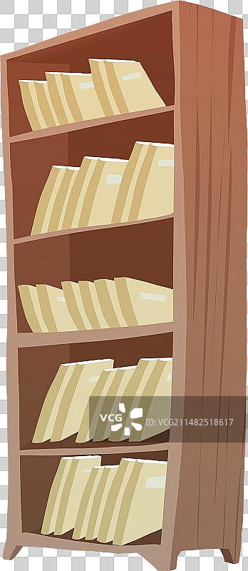 摆满书籍的书柜家具元素图片素材