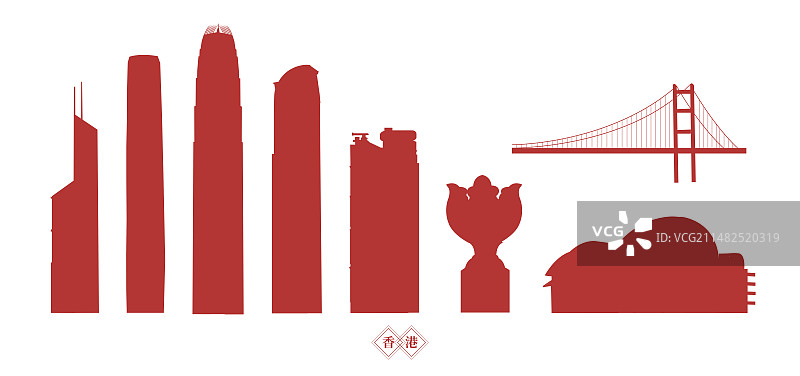 香港插画，香港新年窗花矢量插画，周年庆剪纸风传统非遗剪纸图片素材