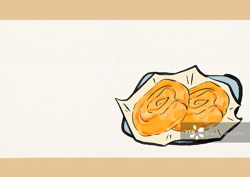 水墨风云南美食插画-摩登粑粑图片素材