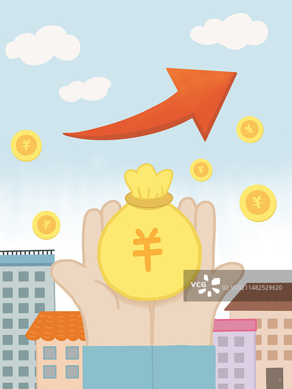 经济社会增长插画配图图片素材