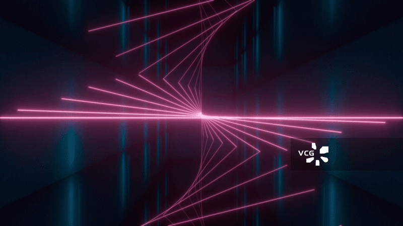 黑暗隧道内旋转的霓虹灯光3D渲染图片素材