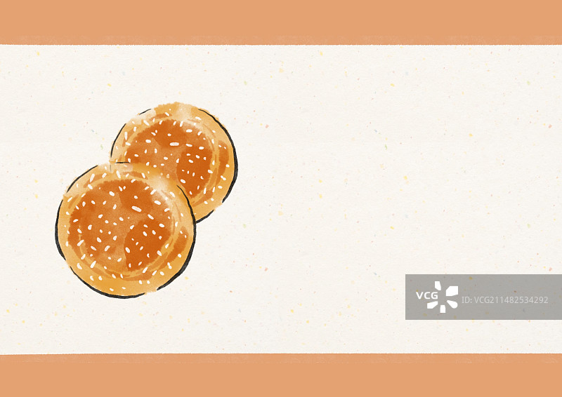 水墨风太原美食插画-太谷饼图片素材