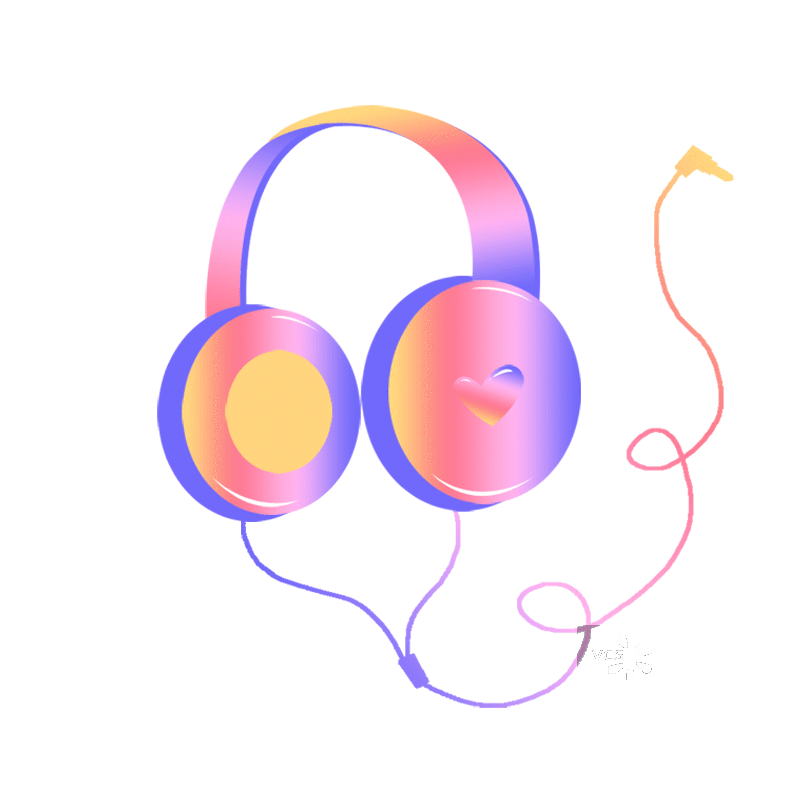 播放音乐的彩色耳机动图图片素材