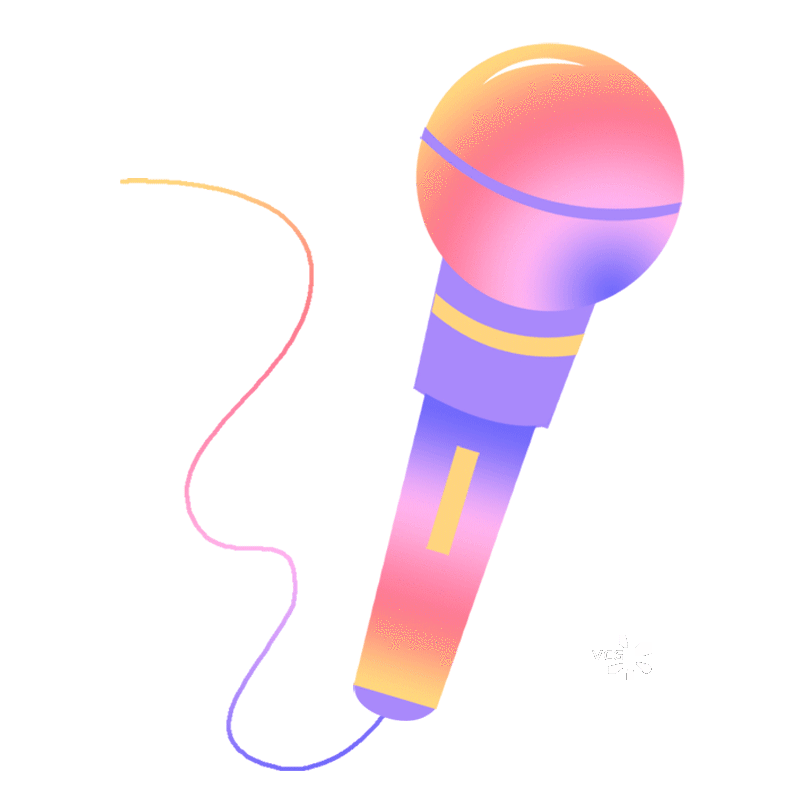 手绘彩色舞动的麦克风插画动图图片素材