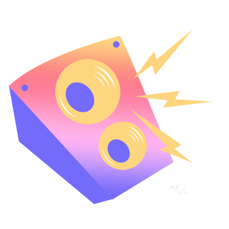 颤动的音响手绘插画动图图片素材