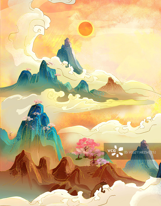 中式山水图片素材