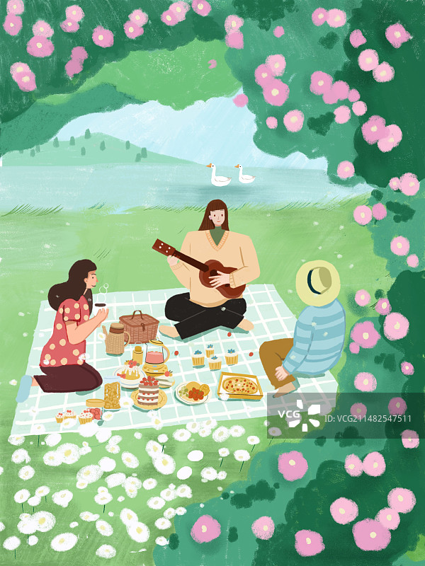 一起野餐吧图片素材