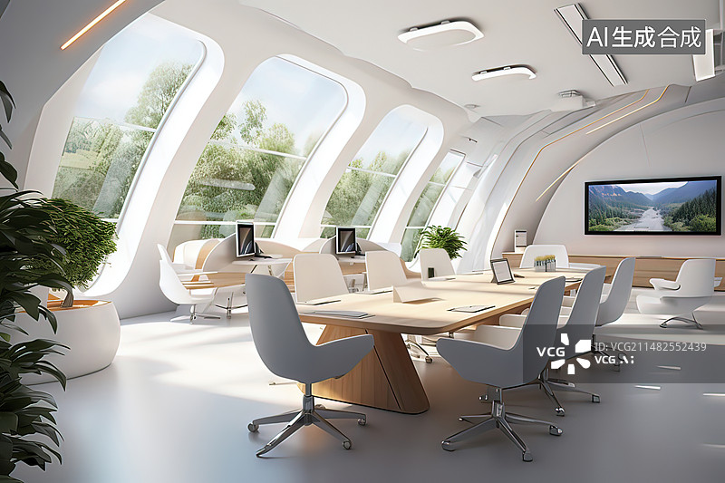 【AI数字艺术】多媒体会议室图片素材