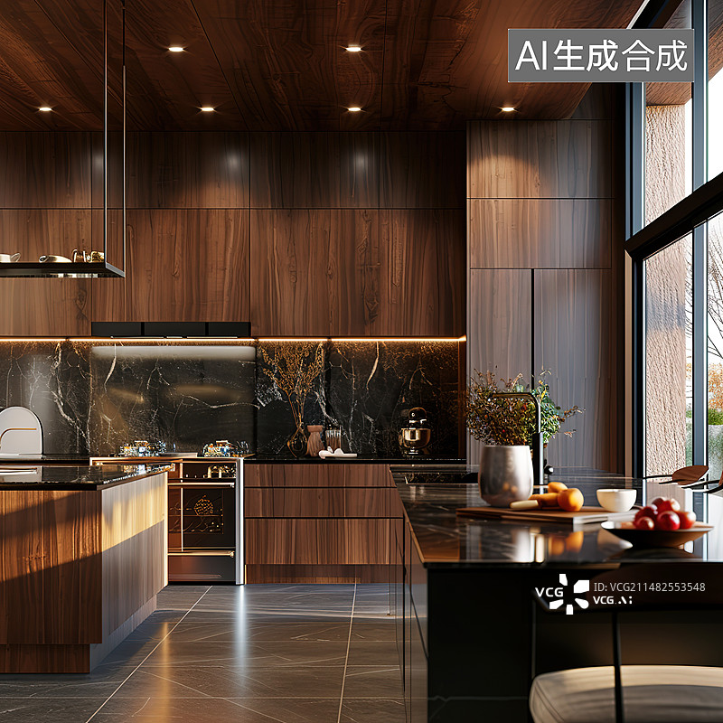 【AI数字艺术】现代豪华公寓内部场景图片素材