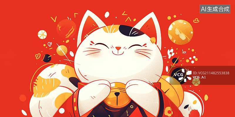 【AI数字艺术】招财猫图片素材