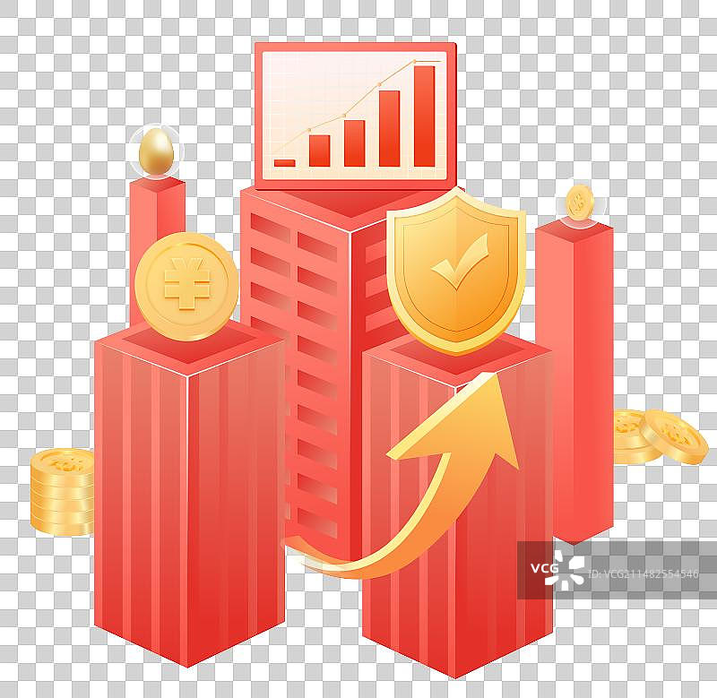 3D金融理财保险银行元素插画图片素材