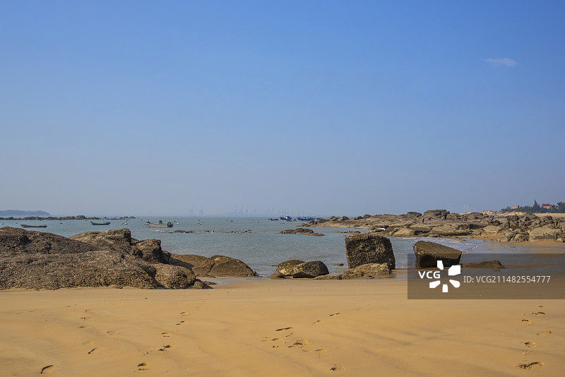 泉州惠安玉沙湾公园 海滩 沙滩 玉沙湾公园礁石 岩石图片素材