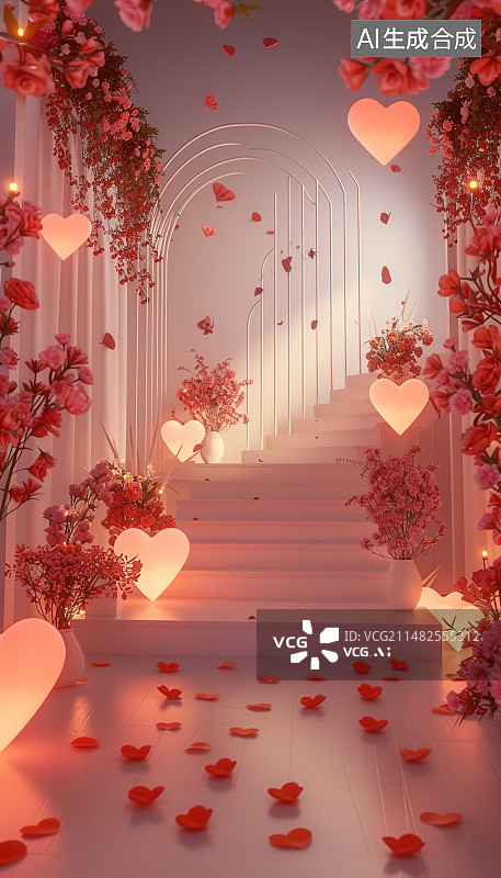 【AI数字艺术】情人节场景图片素材