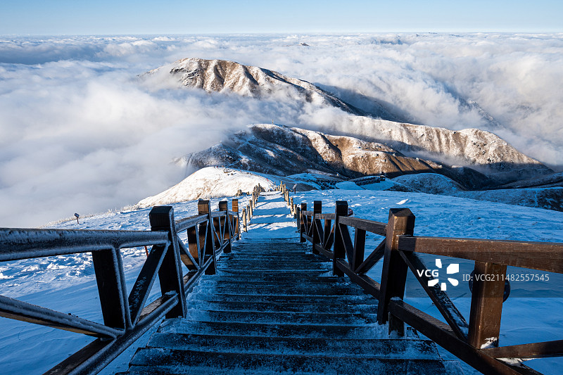武功山冬季旅游胜地图片素材