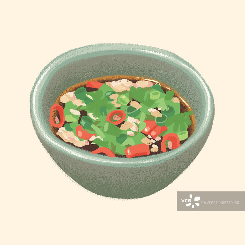 美食火锅蘸水蘸碟蘸料辣椒酱油插画图片素材
