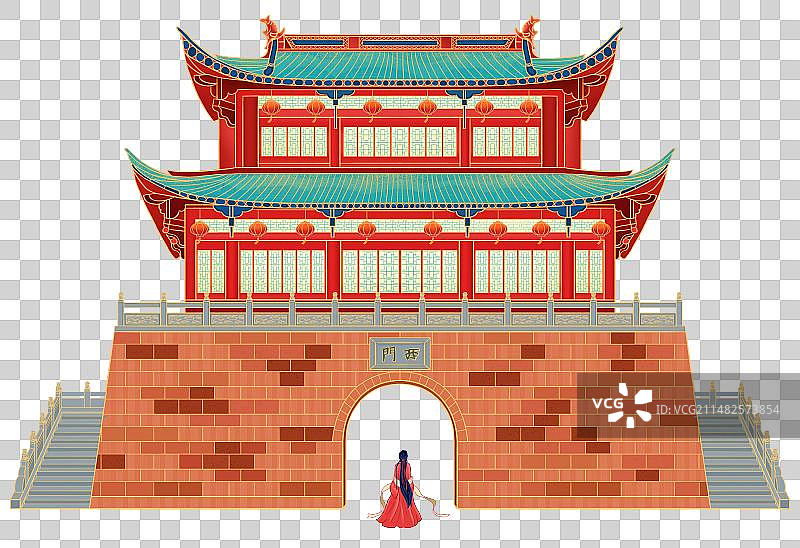 兰溪古城西城门建筑免抠元素图片素材