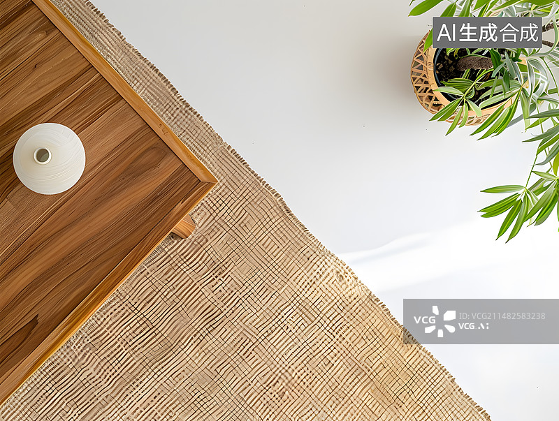 【AI数字艺术】禅意茶室空间一角图片素材