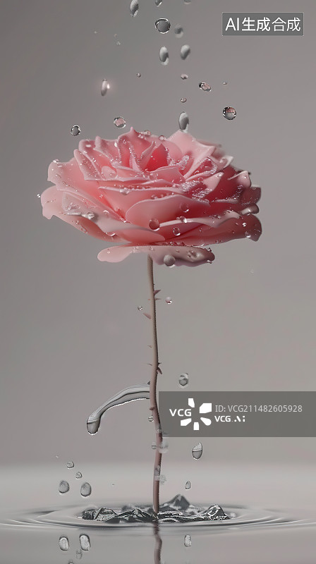 【AI数字艺术】水滴溅起水花微距创意高速摄影棚拍作品图片素材