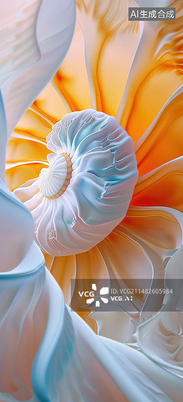 【AI数字艺术】花上蜗牛的特写镜头图片素材