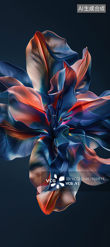 【AI数字艺术】黑色背景下的红花特写镜头图片素材