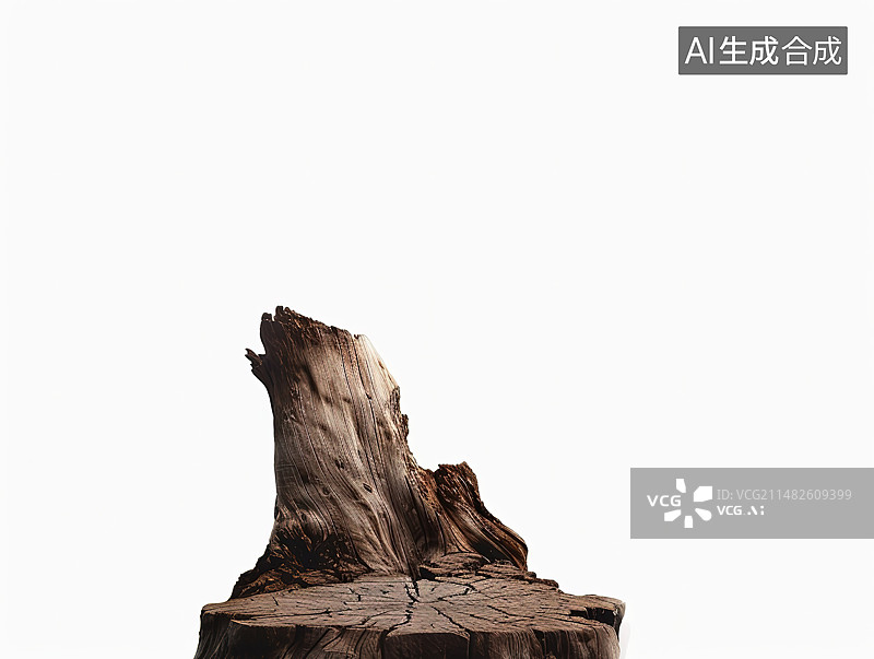 【AI数字艺术】白色背景下木头上的特写镜头图片素材
