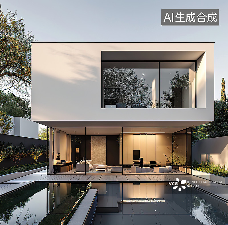 【AI数字艺术】现代新中式风光图片素材