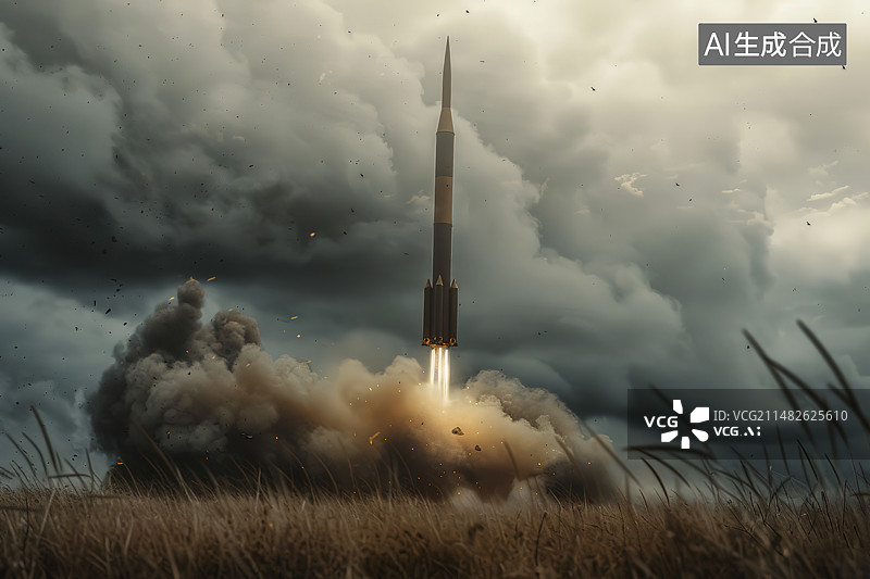 【AI数字艺术】多云的天空映衬下的城市景色图片素材