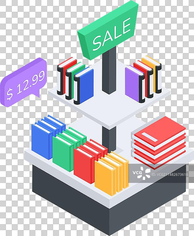 超市货架2.5D图标图片素材