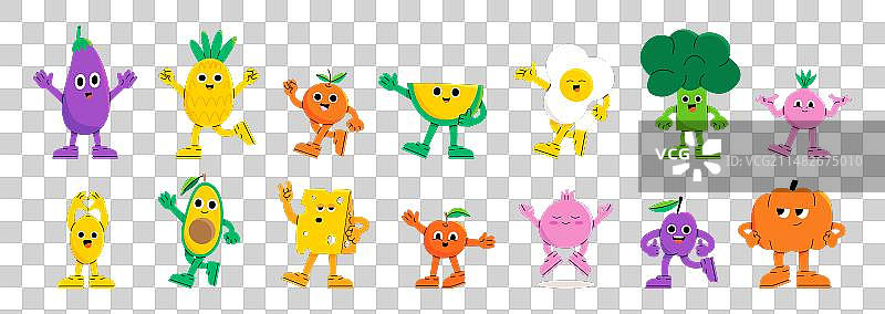 潮流卡通人物套装图片素材