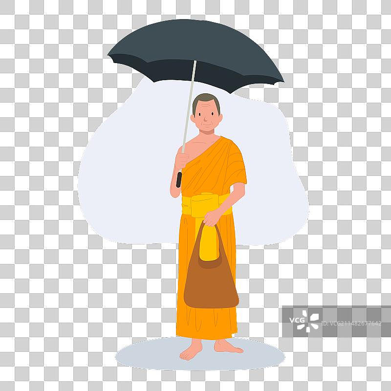 身穿黑色传统长袍的泰国僧侣图片素材