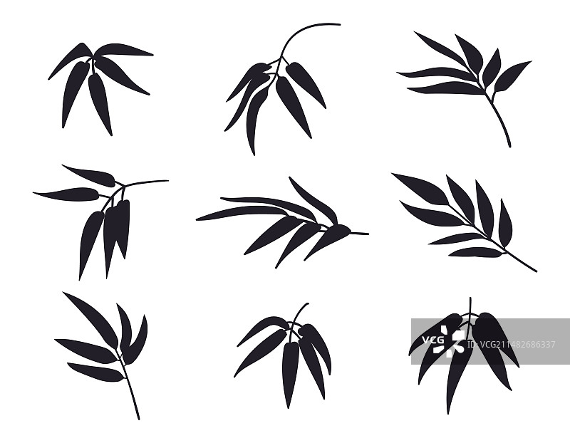 竹竿剪影丛林竹林图片素材