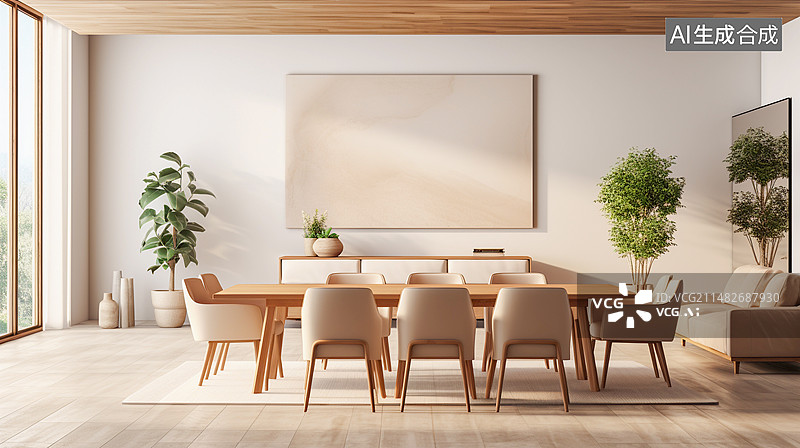 【AI数字艺术】现代简约室内饭厅图片素材