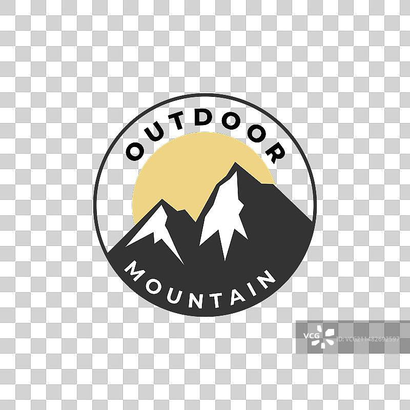户外山峰徽章标志设计模板图片素材