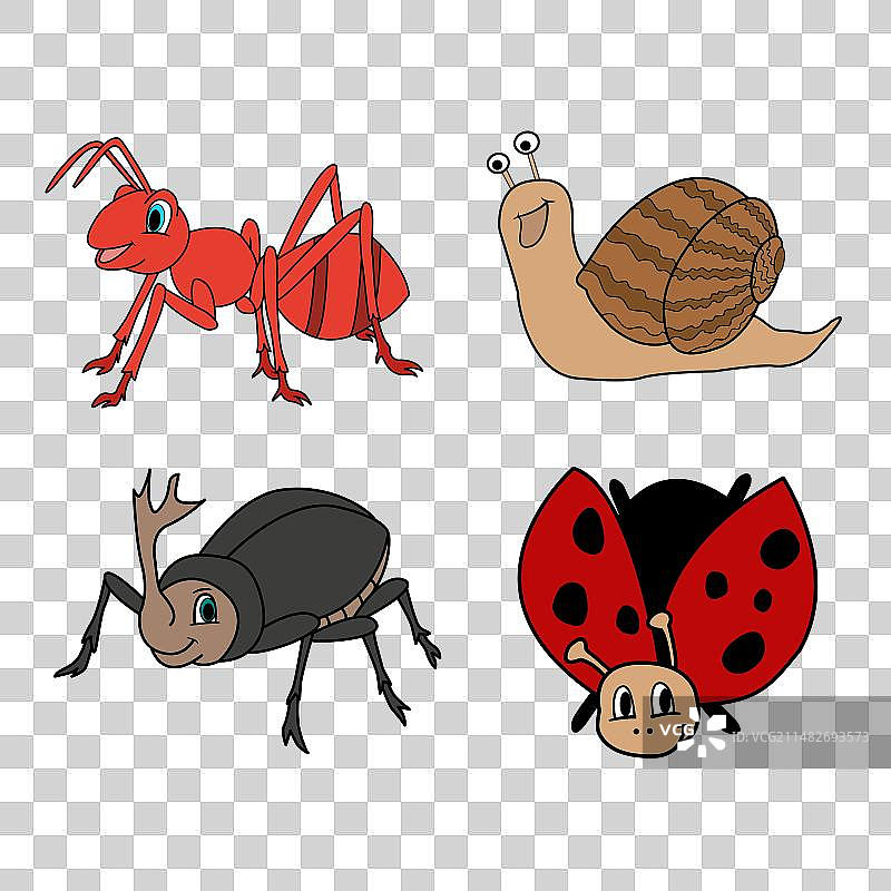 可爱卡通昆虫图案合集图片素材