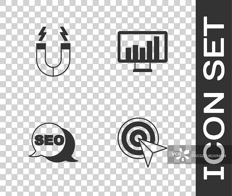 目标磁铁SEO优化和显示器图片素材