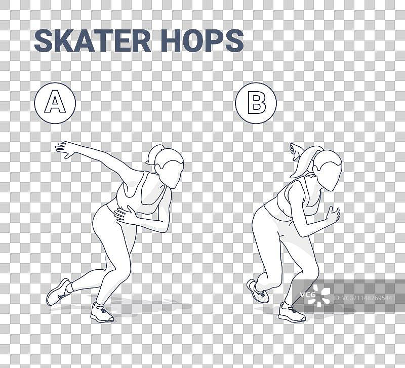 滑板手跳跃练习女孩剪影图片素材