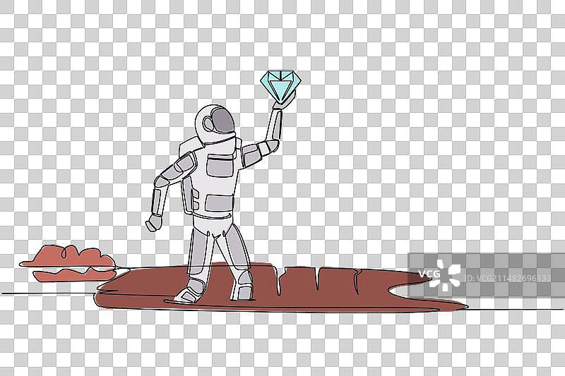 单线绘画：年轻宇航员图片素材