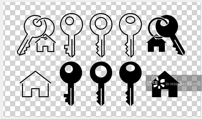 房地产图标隔离模板钥匙剪贴画图片素材