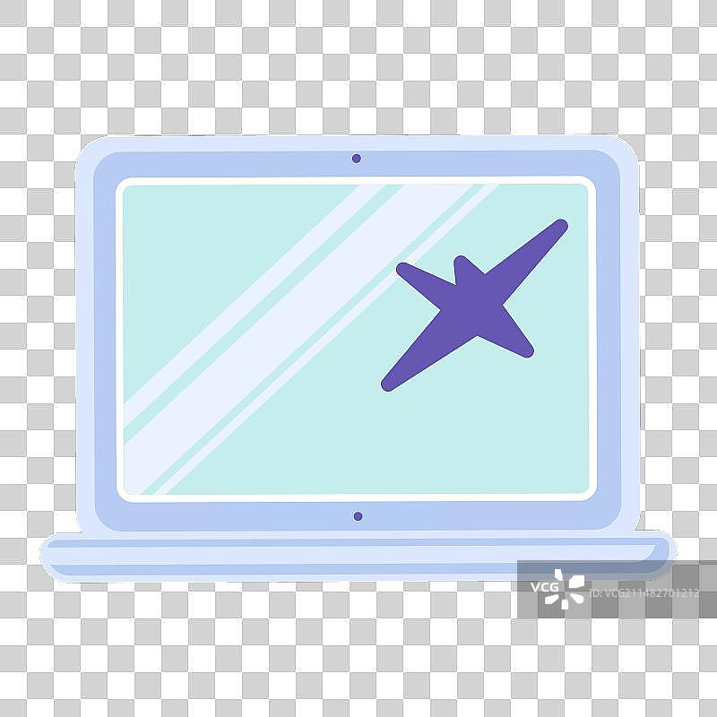 扁平风格电子垃圾废弃笔记本电脑屏幕图标图片素材