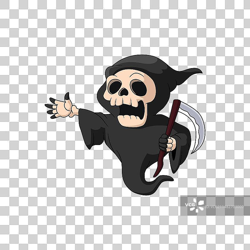 白色背景上可爱的死神卡通图片素材