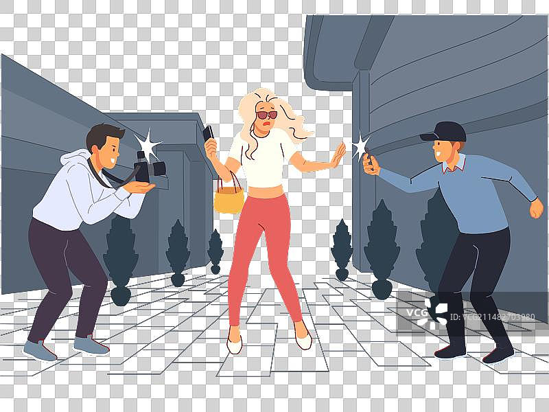 狗仔队追逐明星名人图片素材