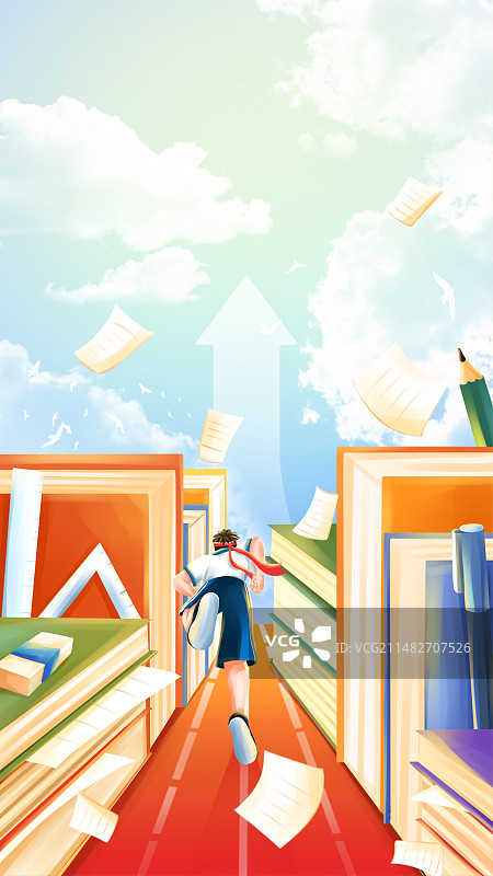 学习插画简单清新开学季招新书本图片素材