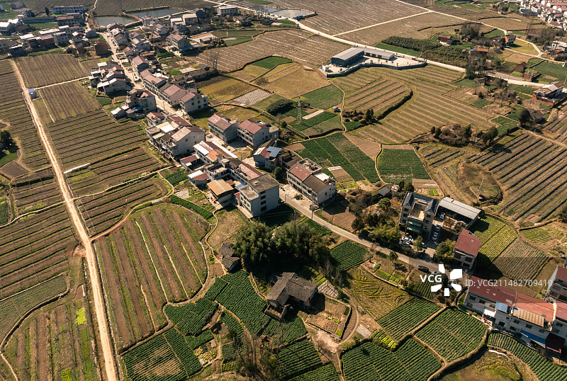 阡陌纵横的蒲溪镇田园小调图片素材